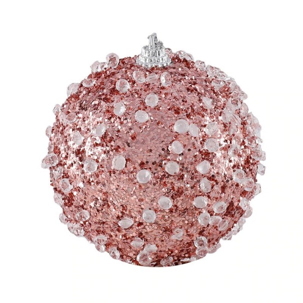 Kerstbal roze 4 stuks 2