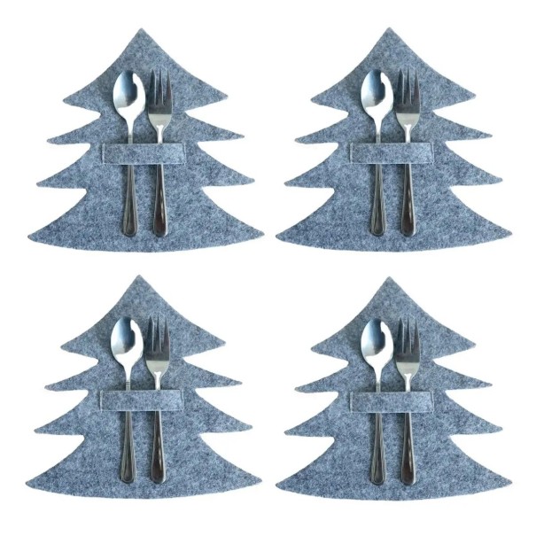 Kerstbestekkoffer - boom 4-delig V128 grijs