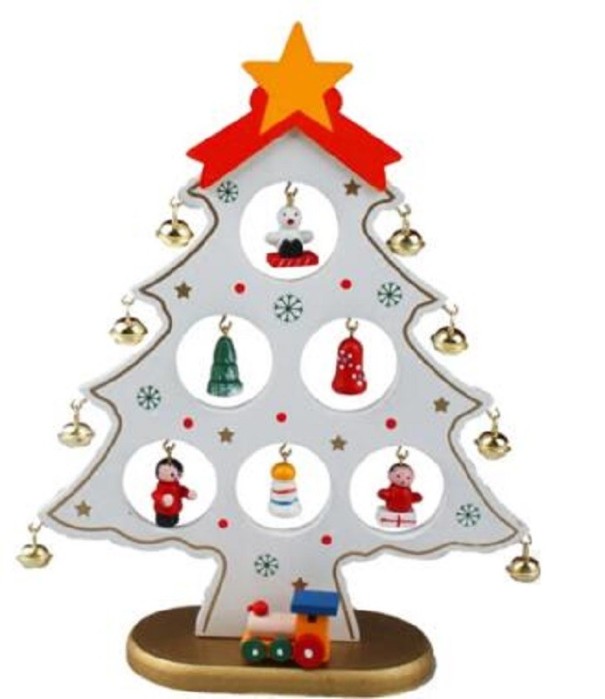 Kerstboom met versieringen wit