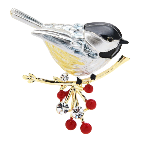 Kerstbroche met een vogel 2