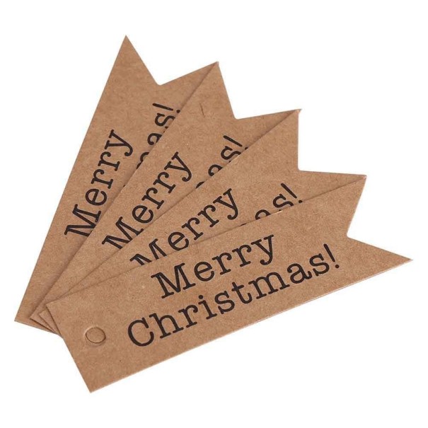 Kerstcadeaulabels 100 stuks bruin