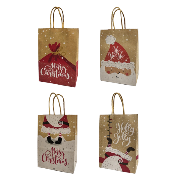 Kerstcadeautas 21 x 15 x 8 cm 4 stuks Z337 4