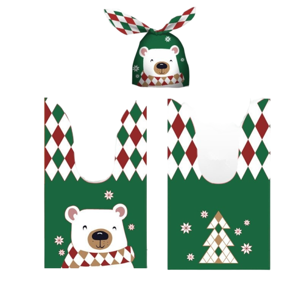 Kerstcadeauzakje 23 x 14 cm 10 stuks