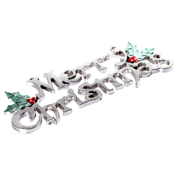 Kerstdecoratie banner zilver
