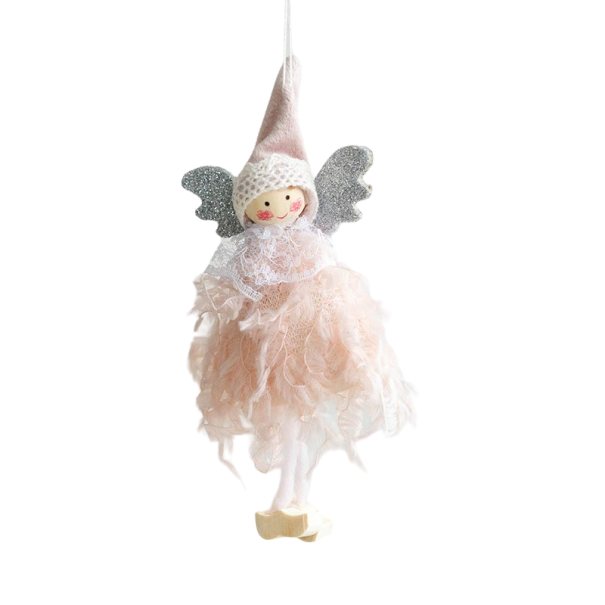 Kerstdecoratie engel om op te hangen Z306 roze