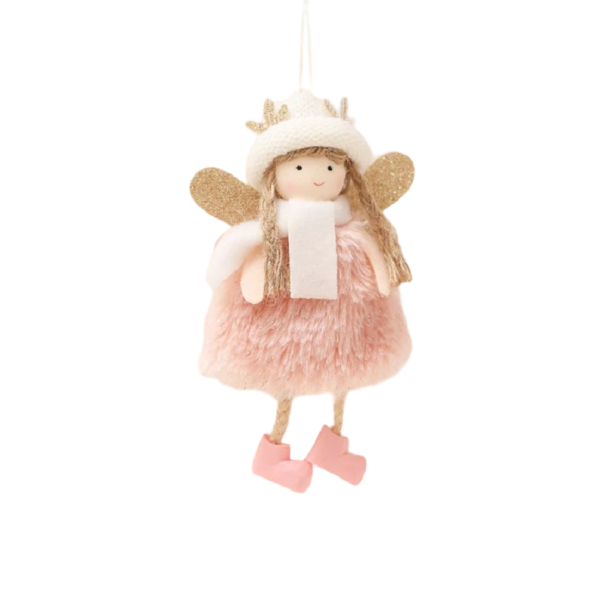 Kerstdecoratie engel Z304 roze