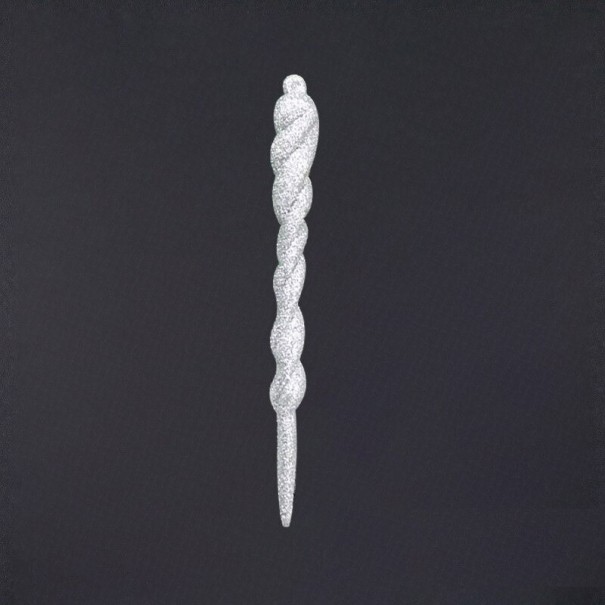 Kerstdecoratie ijspegel 12 stuks zilver