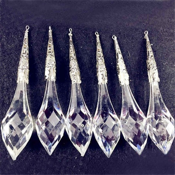 Kerstdecoratie ijspegel 6 stuks zilver