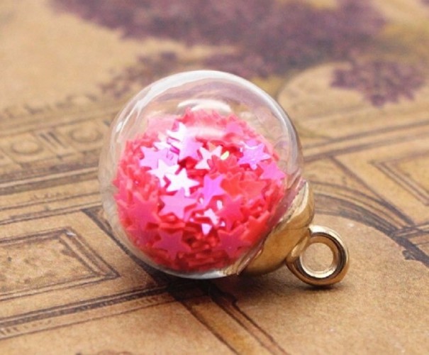 Kerstdecoratie met sterren 10 stuks lichtrood