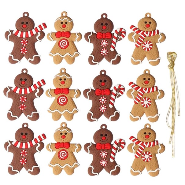 Kerstdecoratie peperkoek 12 stuks 2