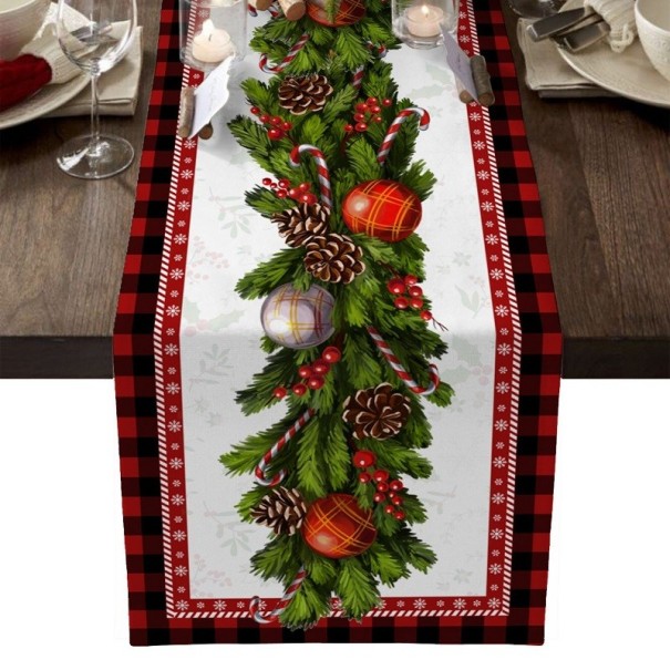 Kerstdecoratief tafelkleed 180 x 33 cm 2