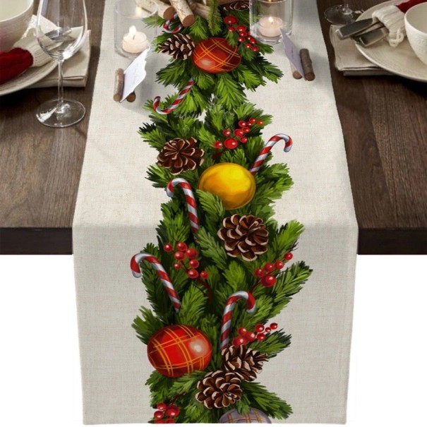 Kerstdecoratief tafelkleed 180 x 33 cm