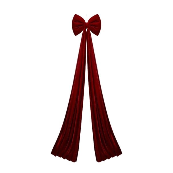 Kerstdecoratieve grote strik 200 x 40 cm Decoratieve strik voor deuren en gevels Feestelijke kerstaccessoire voor winterdecoratie wijnrood