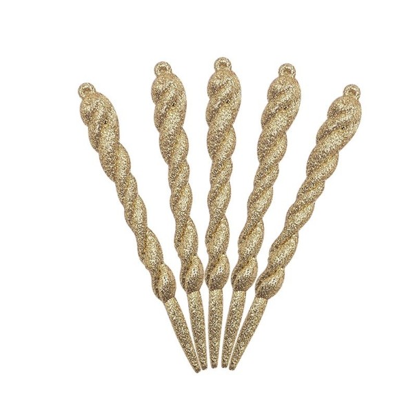Kerstdecoratieve ijspegels 10 stuks goud