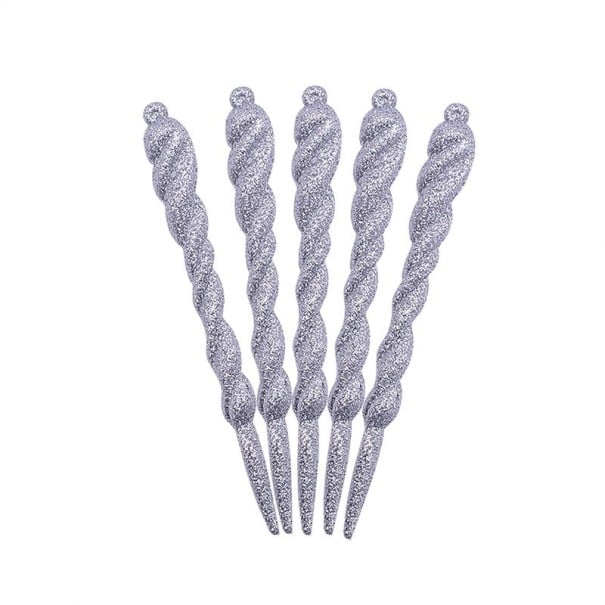 Kerstdecoratieve ijspegels 10 stuks zilver