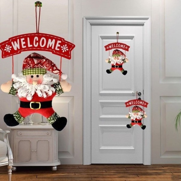 Kerstdeurdecoratie Welkom