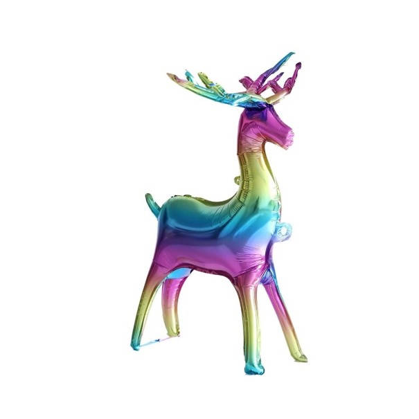 Kerstfolie ballon hert P4056 regenboogkleur
