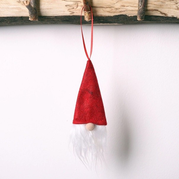 Kersthanger elf 17 x 5 cm rood