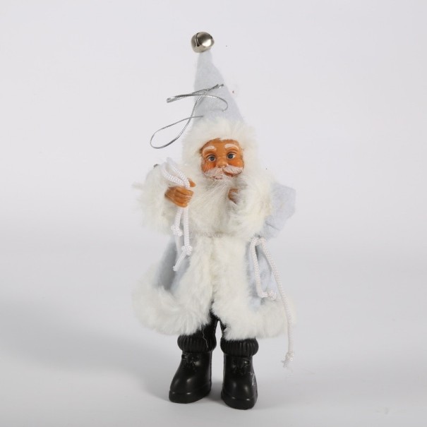 Kerstman beeldje lichtgrijs M