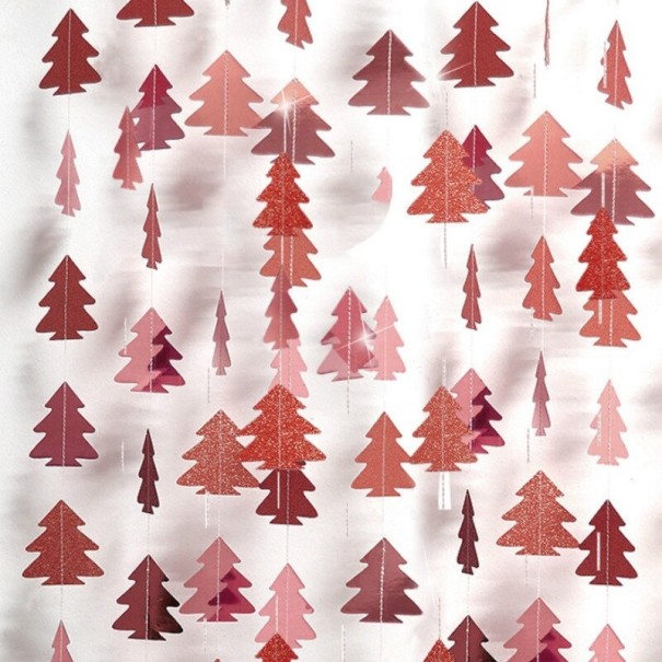 Kerstpapieren slinger 4 m rood
