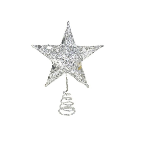 Kerstster 15 x 12 cm zilver