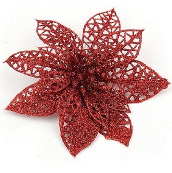 Kerstster decoratie 10 stuks rood