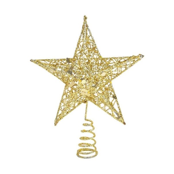 Kerstster op de boom goud M
