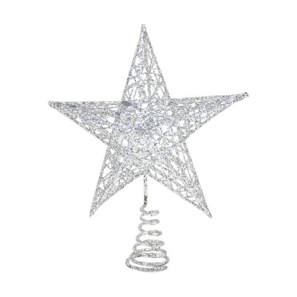 Kerstster op de boom zilver M