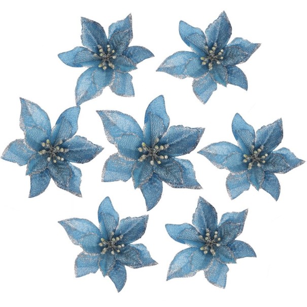 Kerstster voor in de boom 10 stuks blauw