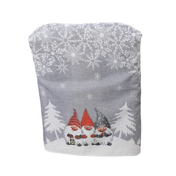 Kerststoelhoes met elfjes grijs