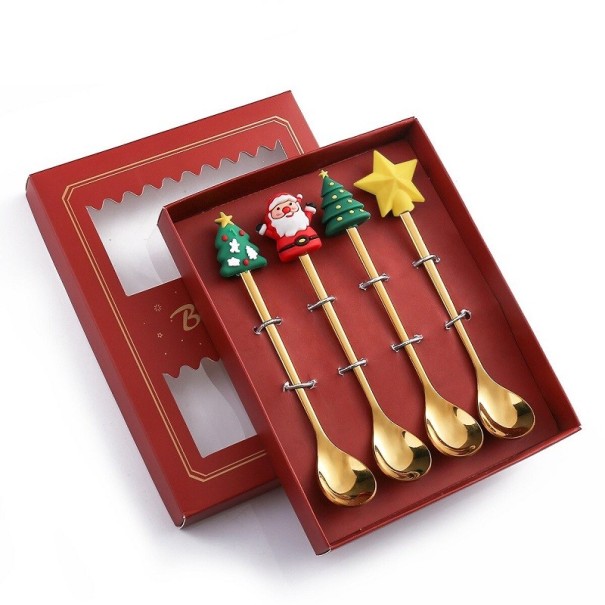 Kerstthema lepels 4 stuks