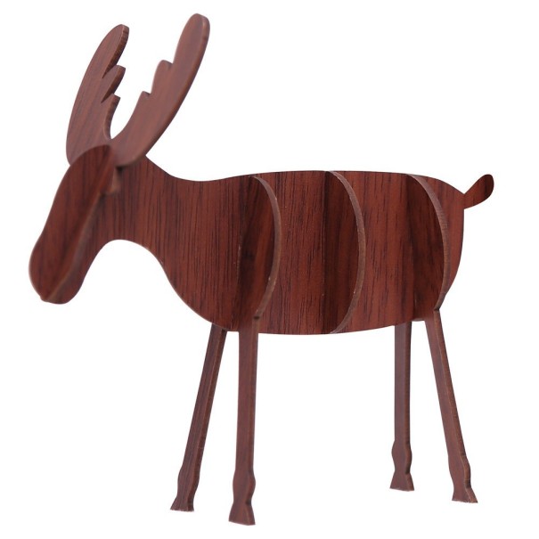 Kerstversiering eland donkerbruin M