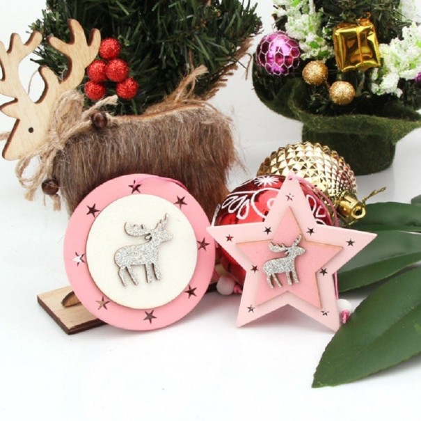 Kerstversiering roze 2 stuks 5