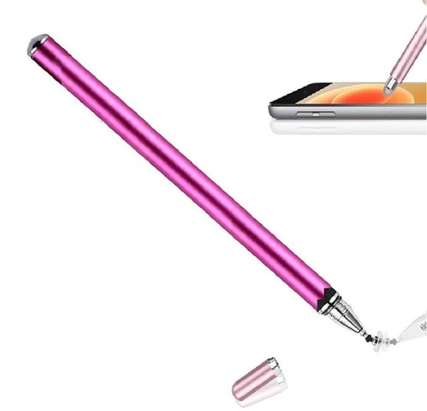 Kéthegyű stylus tollak kapacitív kijelzőkhöz, cserélhető koronggal és száloptikás hegyekkel a precíz vezérlés érdekében rózsaszín