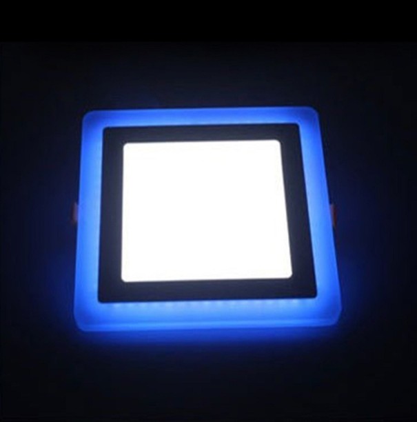 Kétszínű LED mennyezeti lámpa J653 hideg feher 9W négyzet