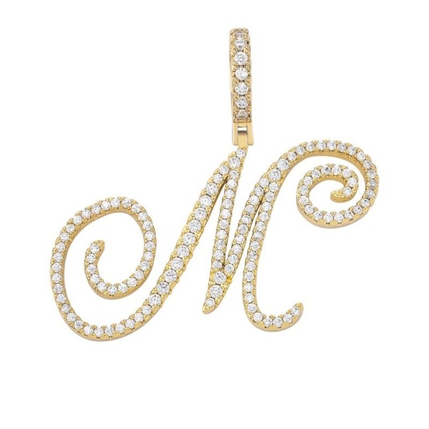 Ketting met letter D194 oudroze M