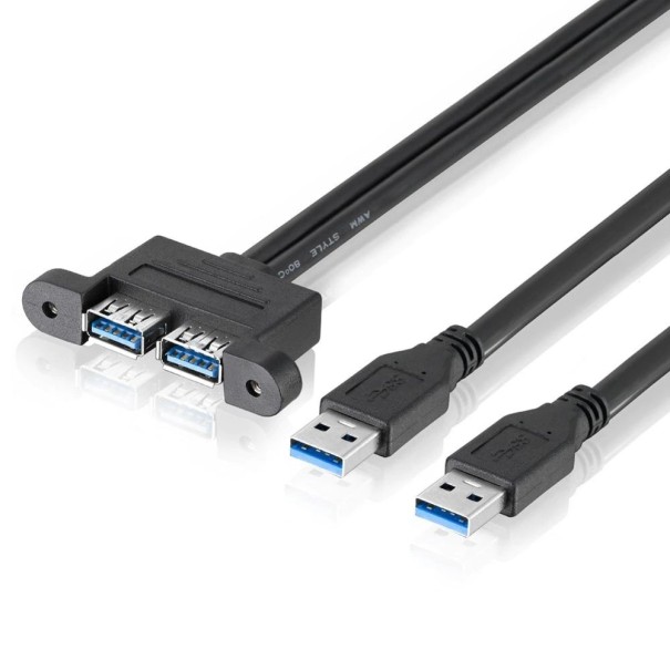 Kettős USB 3.0 M / F hosszabbító kábel 50 cm