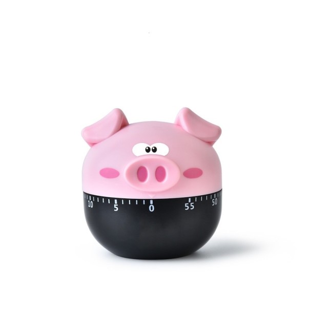 Keukentimer in de vorm van een varken roze