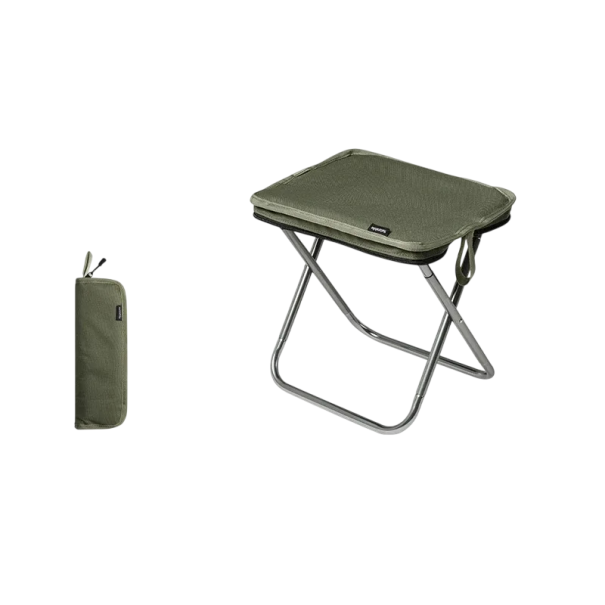 Kevyt mini kannettava taitettava tuoli 29,5 x 28,5 x 22,5 cm Leirituoli taitettavissa pussiin Kantavuus 180 kg Alumiiniseos armeijanvihreä