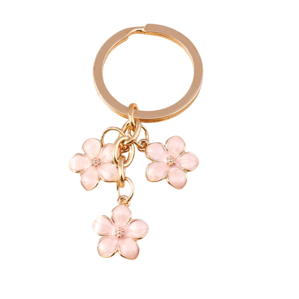 Keyring Zinc Alloy Sakura Cherry Blossom Metal Keyring Handbag Backpack Japanese Motif Gift pink