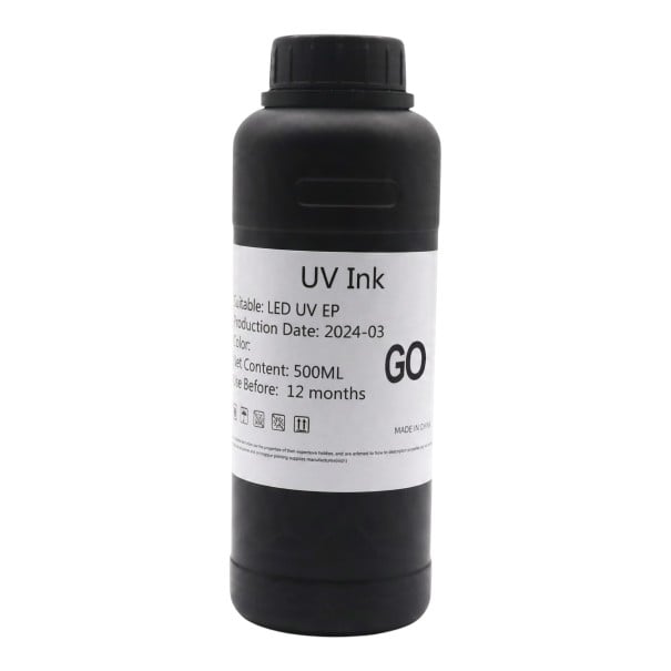 Kiiltävä UV-muste 500 ml Kova LED-muste Epson i3200, XP600, L800 ja DX5 tulostuspäitä varten Akryylin ja lasin tasotulostukseen 1