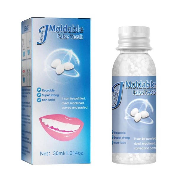 Kiinteä hampaanmuotoilugeeli 30ml Hampaiden korjausgeeli Väliaikainen hampaankorjaus Kosmeettinen hammasgeeli Tee-se-itse-hampaiden korvaus 1