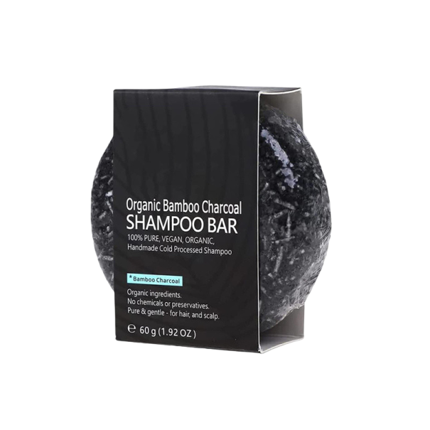Kiinteä harmaita hiuksia ehkäisevä shampoo Harmaantuvia hiuksia ehkäisevä shampoo, jossa on bambusta mustaa hiiltä Ravitseva kiinteä shampoo 1