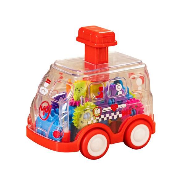 Kinder-Aufziehauto Roter Bus Spielzeug für Jungen und Mädchen ab 1 Jahr Geschenk für Kinder von 1-3 Jahren Fahrzeug zur Entwicklung der Motorik und zum Spielen 1