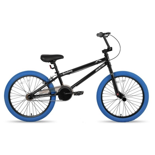 Kinder BMX Fahrrad mit Stahlrahmen und drehbarem Lenksystem, 20 Zoll, Scheibenbremsen, für Jungen und Mädchen von 6 bis 14 Jahren blau