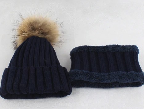 Kinder fleece muts met halsdoek J3282 8