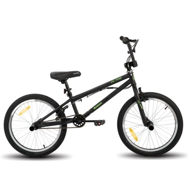 Kinder Freestyle BMX Fahrrad mit drehbarem Lenksystem, 20 Zoll, Stahlrahmen und Pegs, ein Gang, für Skatepark und Stadt schwarz