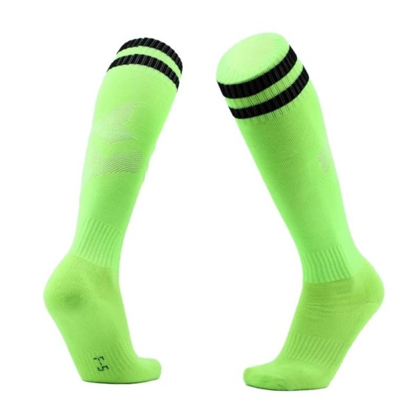Kinder Fußball Sportsocken EUR 26 - 33 Knielang Baumwolle Jungen Atmungsaktiv Schnelltrocknend neongrün