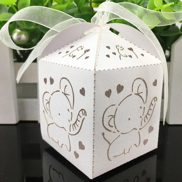 Kinder-Geschenkbox mit Elefant 10-tlg weiß