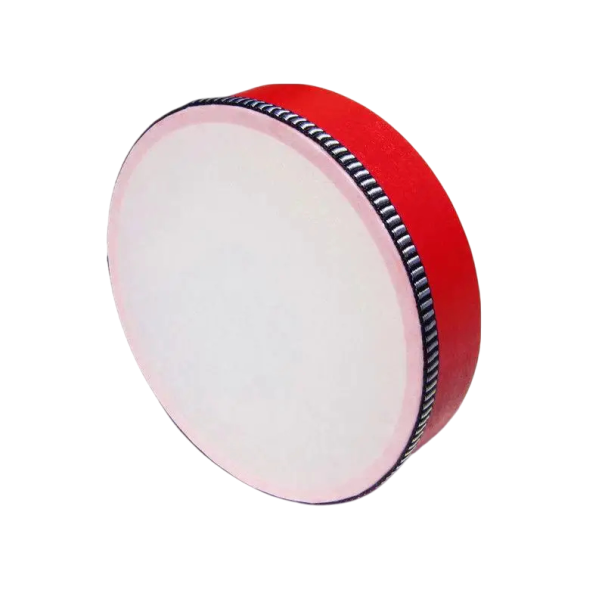Kinder Holz Handtrommel Musikinstrument Rhythmusinstrument Lernspielzeug für Kinder Entwicklung des Gehörs Motorik verschiedene Farben 20 cm rot